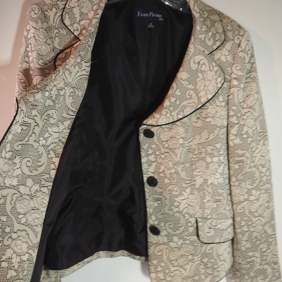Evan Picone size 10 cream/black jacket - Picture 5 of 6